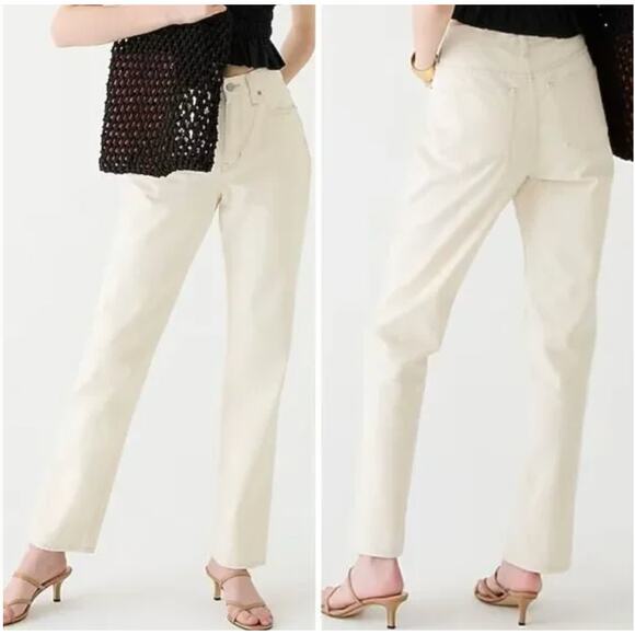 NWT J. Crew High-rise full-length '90s classic straight-fit jean in ecru sz 27 - Picture 1 of 11